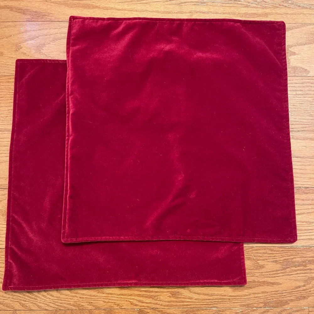 Crate&Barrel, 18” x 18” velvet pillows with down inserts